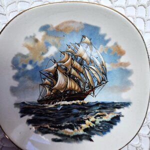 Royal Falcon Ware Weatherby Hanley Clipper Ship Trinket Dish Made in England